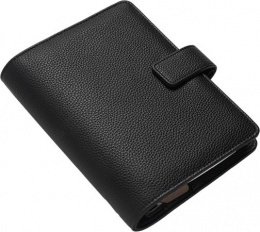 Kalendárium, gyűrűs, betétlapokkal, personal méret, FILOFAX "Camden", fekete